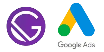 Logos de Google Adsense y Gatsby